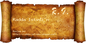 Radda István névjegykártya